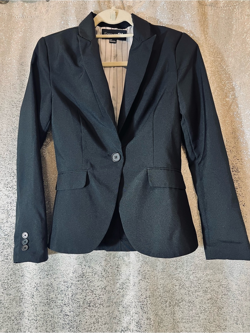Forever 21 Black Single-Button Tailored Blazer
